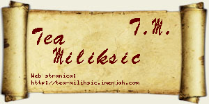 Tea Milikšić vizit kartica